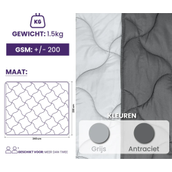 Easy Trendydekbed Uni Antraciet/Licht grijs