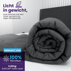 Easy Trendydekbed Uni Antraciet/Licht grijs