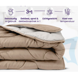 Easy Trendydekbed Uni Taupe/Ecru