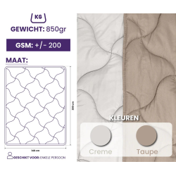 Easy Trendydekbed Uni Taupe/Ecru