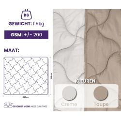 Easy Trendydekbed Uni Taupe/Ecru